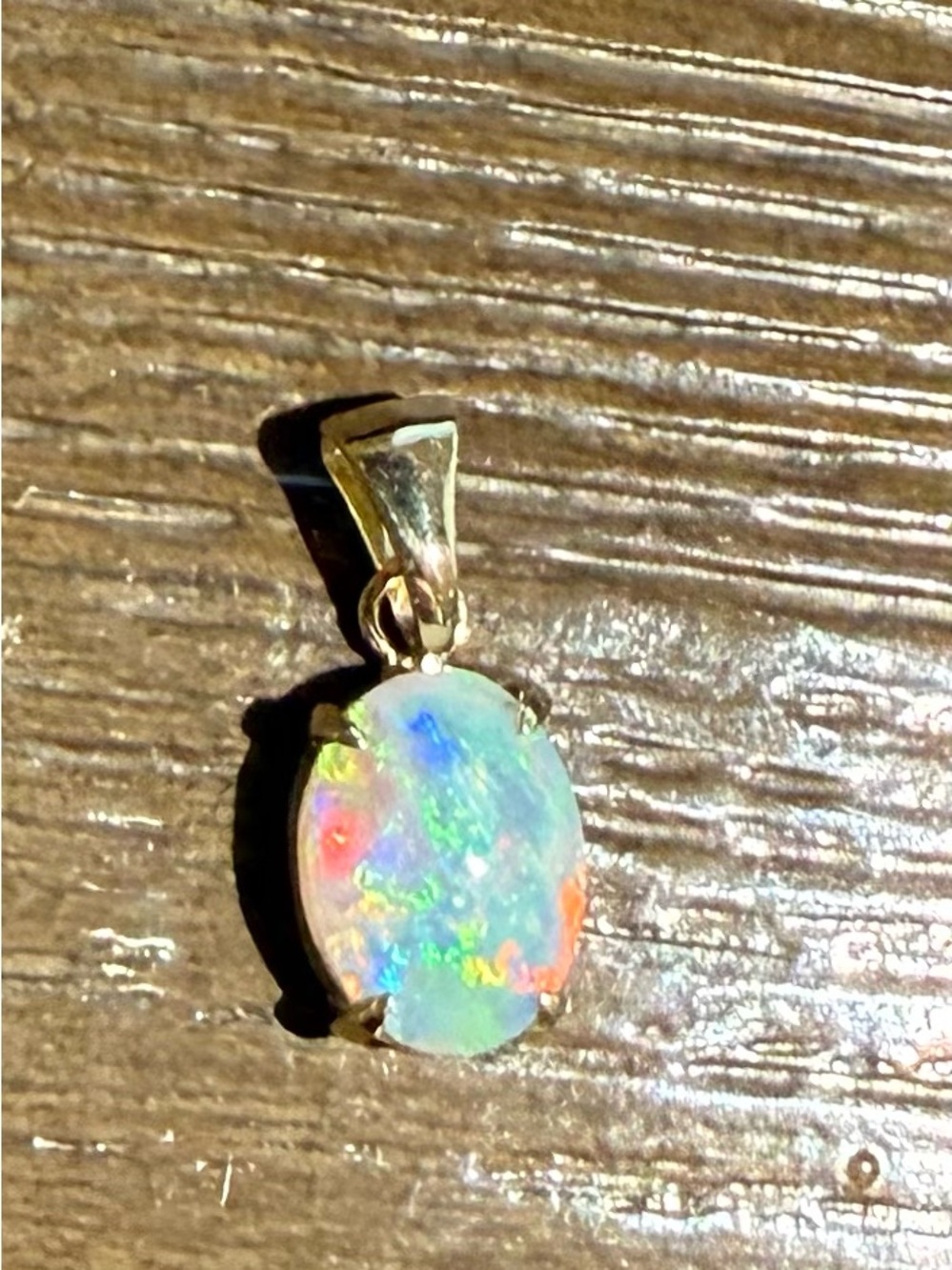 Gold Opal Pendant Necklace - Australian - Picture 14 of 15